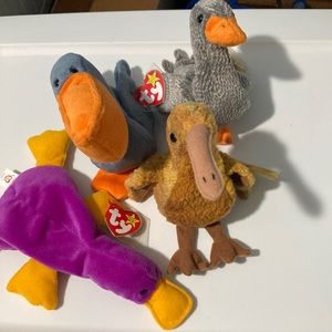 Ty Beanie Babies set of four birds various